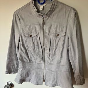 White House Black Market Size 12 Light Gray Jacket